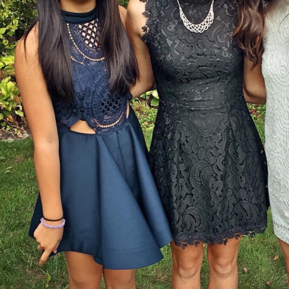 CUTE BLUE HOMECOMING DRESS